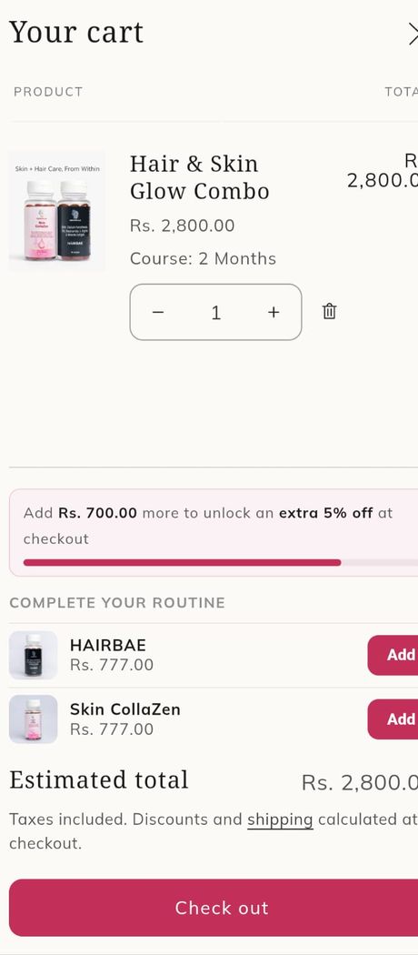 Chewbells cart drawer with upsell on mobile