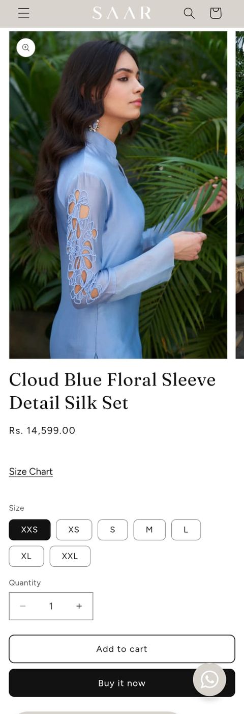 SAAR product page on mobile